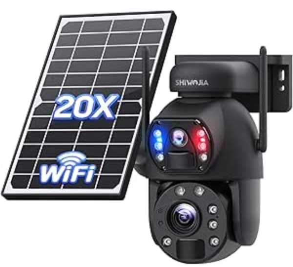 Caméra Solaire WiFi AI à Double Objectif (Modèle : WICSDPTEA-MOD-WH)